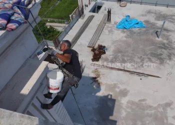 آب بندی نما در مازندران با راپل(بدون داربست)